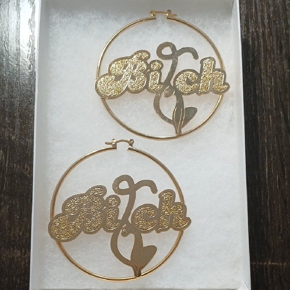 Gold Statement Hoop Earrings - Picture 4 of 4